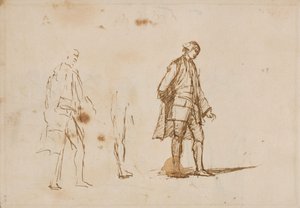 Två studier av en manlig figur av George Romney