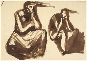 Två studier av Medea som överväger att mörda sina barn av George Romney