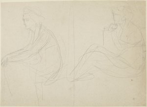 Två studier av en sittande kvinna av George Romney