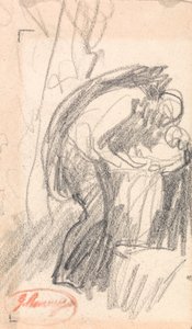 Oidentifierad person: En man med ett barn av George Romney
