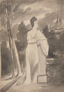 Kvinna vid en pelare av George Romney
