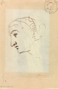 Kvinnans huvud i profil av George Romney