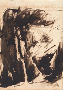 Skogsbeklädd Landskap av George Romney
