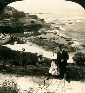 Lågvatten vid Back Beach, Sorrento, Victoria, Australien, c1909.