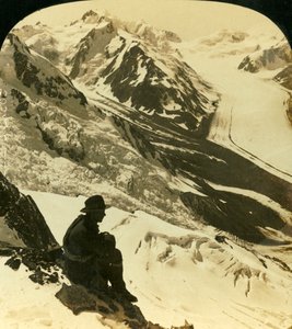 Tasman- och Rudolph-glaciärerna, södra alperna, Nya Zeeland, c1909.