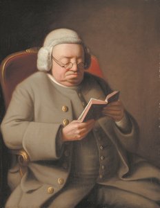 Porträtt av Isaac Brodeau som läser en bok, 1700-talet