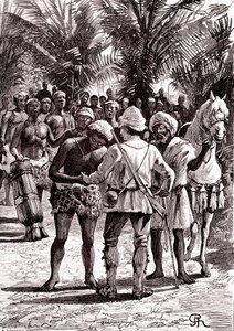 Upptäckare i de stora sjöarna i Sudan. 1888 (gravyr) av George Roux