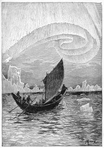 Illustration till "Sfinxen från isen" av Jules Verne av George Roux