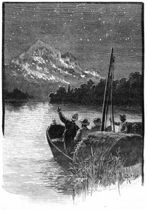 Illustration av Jules Vernes roman "The Superb Orinoco", Hetzel Edition /Voyages Extraordinary 1898