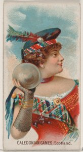 Caledonian Games, Skottland, från Holidays-serien N80 för cigaretter av märket Duke, 1890., 1890.