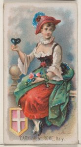 Karneval i Rom, Italien, från Holidays-serien N80 för cigaretter av märket Duke, 1890., 1890. av George S. Harris and Sons