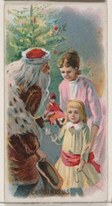 Christmas, USA, från Holidays-serien N80 för cigaretter av märket Duke, 1890., 1890.