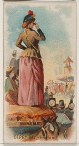 Derby Day, England, från Holidays-serien N80 för cigaretter av märket Duke, 1890., 1890. av George S. Harris and Sons