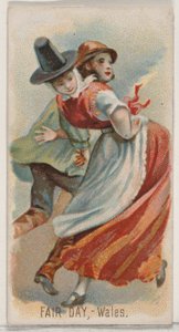 Fair Day, Wales, från Holidays-serien N80 för cigaretter av märket Duke, 1890., 1890. av George S. Harris and Sons