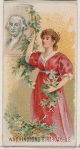 George Washingtons födelsedag, USA, från Holidays-serien N80 för Duke brand..., 1890.
