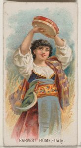 Harvest Home, Italien, från Holidays-serien N80 för cigaretter av märket Duke, 1890., 1890.
