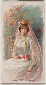 May Day, Frankrike, från Holidays-serien N80 för cigaretter av märket Duke, 1890., 1890.