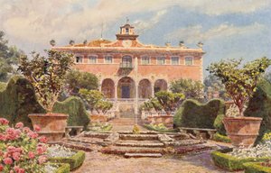 Italienska trädgårdar: Villa di Caniparola (färglitografi) av George Samuel Elgood