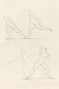 Förbereder sig för att springa; Löpning; Slående av George Scharf after John Flaxman