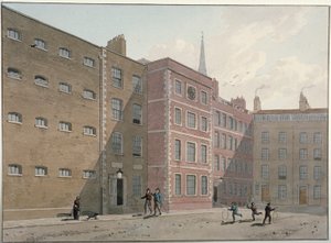 Utsikt över fyrkanten vid Bridewell, City of London, 1810 av George Shepherd