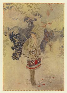 Glooskap gick ensam vid havet (färg litho) av George Sheringham