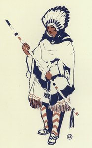 I stammen fanns en mycket stilig ung man (färg litho) av George Sheringham