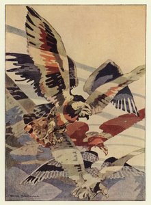 Den stora örnen skapade vindarna åt honom (färg litho) av George Sheringham