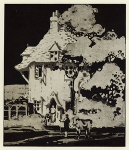 "Vart ska du med kon?" (färg litho) av George Sheringham