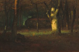 Solnedgång i skogen, 1891 av George Snr. Inness