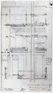 Utsidan av Issacs hus målas, 1843 av George Snr Scharf
