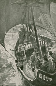 Bartolomeu Diaz rundar Afrikas sydligaste punkt (litho) av George Soper