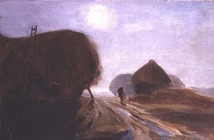 Hayricks i månskenet av George Soper
