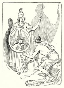 Perseus: "I sköldens spegel dök ett ansikte upp" (litho) av George Soper