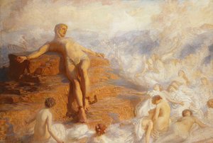 Prometheus tröstad av jordens andar "Hur rättvisa dessa luftburna former! Och ändå känner jag mig mest fåfäng allt hopp utom kärlek...