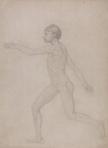 En jämförande anatomisk framställning av människokroppens struktur med tigerns och den vanliga fågelns: Human Figure, Lateral View (Preliminärt utkast till den slutliga studien för tabell VIII) av George Stubbs