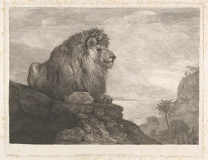 Ett lejon (ett lejon som vilar på en klippa) av George Stubbs