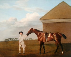 Firetail med sin tränare vid Rubbing-Down House på Newmarket Heath. År 1774 tillhörde Thomas Foley, Esquire[2] av George Stubbs