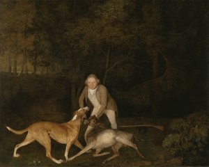 Freeman, earlen av Clarendons viltvårdare, med en döende hind och en hund av George Stubbs