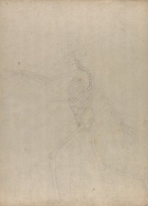 Studie av människofiguren, sidovy, från en jämförande anatomisk beskrivning av människokroppens struktur med en tiger och en höns, 1795-1806 (grafit på kraftigt vävt papper) av George Stubbs