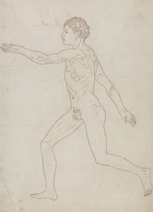 Studie av människofiguren, sidovy, från "En jämförande anatomisk beskrivning av människokroppens struktur med en tiger och en höns", ca 1795-1806 (grafit på papper) av George Stubbs