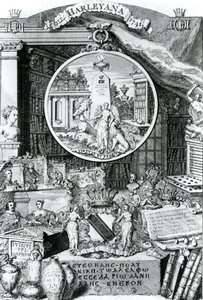 Bokskylt av Lord Harley, 1741 av George Vertue