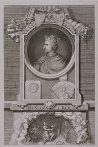 Henrik I (1068-1135) kung av England från 1100, graverad av konstnären av George Vertue