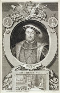 Henrik VIII (1491-1547), efter en målning i Royal Gallery i Kensington av George Vertue