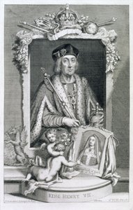 Henrik VII (1457-1509) kung av England från 1485, efter ett porträtt i Kungliga samlingen, graverat av konstnären.