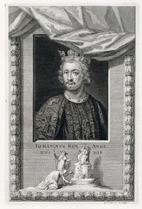 John (1167-1216) kung av England från 1199, graverad av konstnären (gravyr)