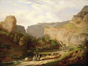 A View of Cheddar Gorge (olja på duk) av George Vincent