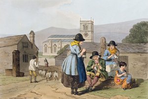 Wensleydale stickare, från `Costume of Yorkshire