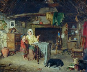 Ettricket. Shepherd Boy tar emot sina första intryck från sin mor, 1858 av George Washington Brownlow