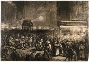 Valnatten Times Square av George Wesley Bellows