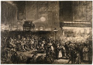 Valnatt på Times Square av George Wesley Bellows